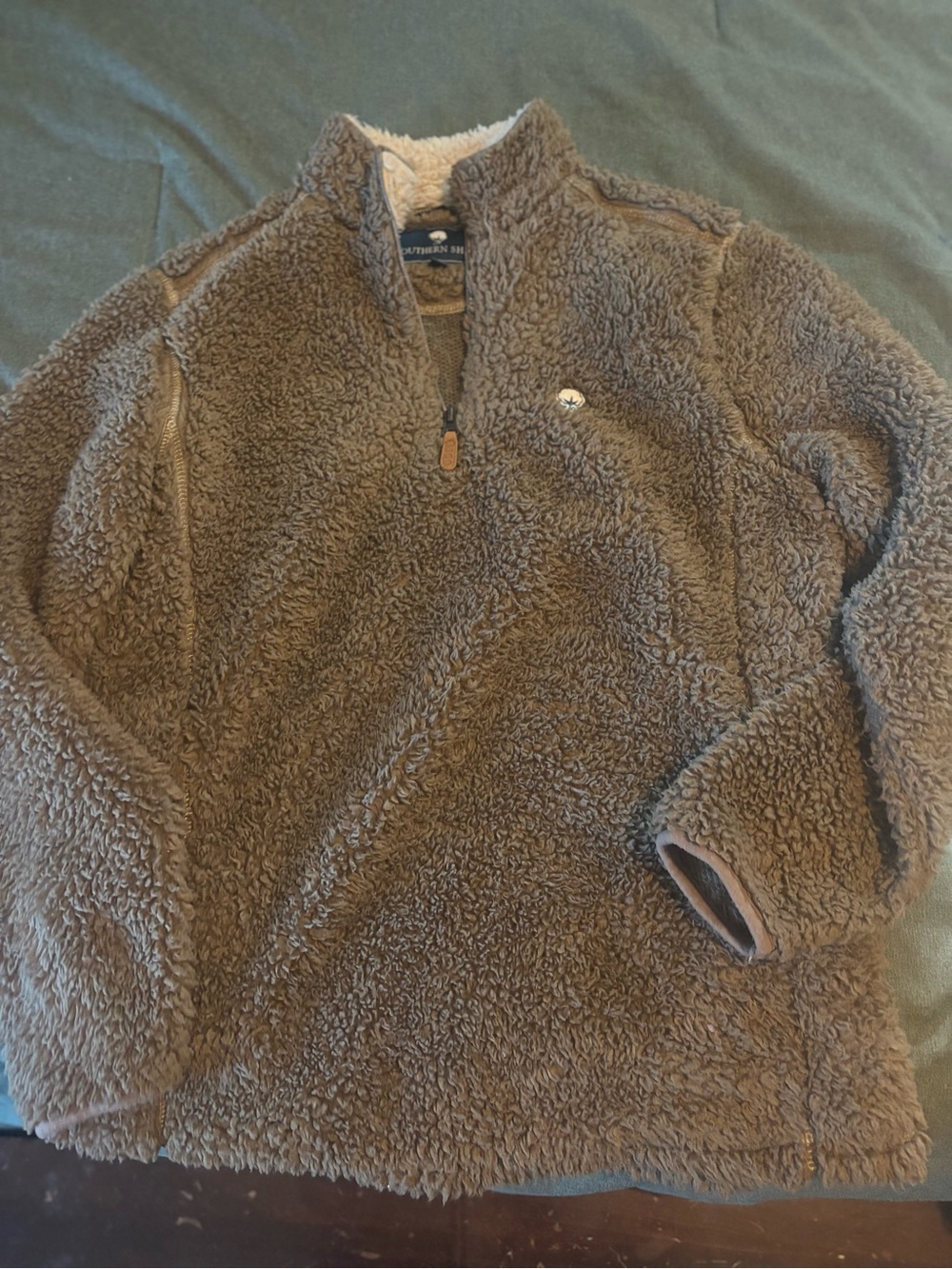 The Southern Shirt Company Brown Teddy Sherpa Pullover Jacket